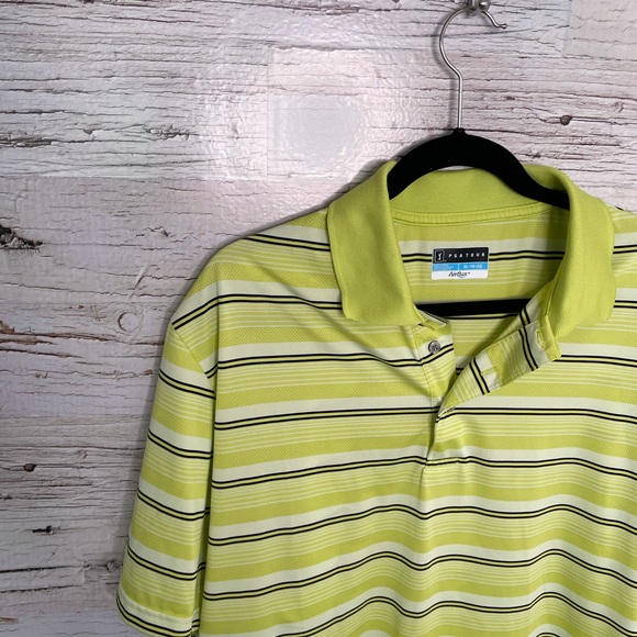 PGA tour yellow striped golf shirt XL top polo - Picture 3 of 10